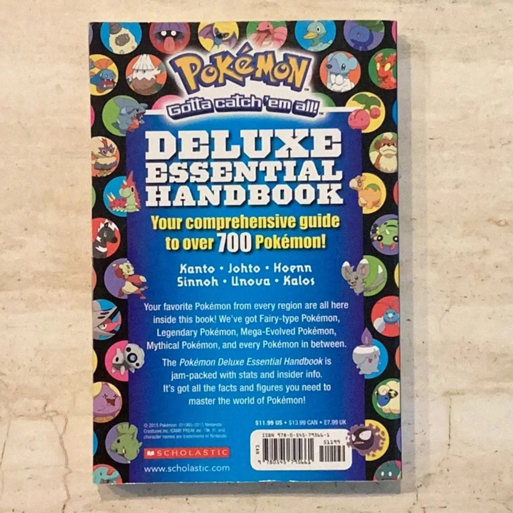 Pokemon Deluxe Essential Handbook Book Stats & Facts Guide 2015 Scholastic